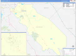 San Benito County, CA Digital Map Basic Style